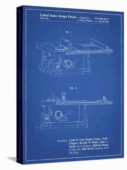 PP999-Blueprint Porter Cable Table Saw Patent Poster-Cole Borders-Stretched Canvas