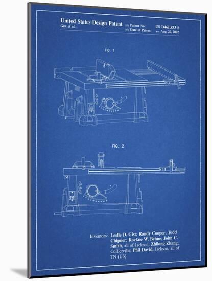 PP999-Blueprint Porter Cable Table Saw Patent Poster-Cole Borders-Mounted Giclee Print