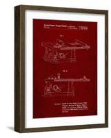 PP999-Burgundy Porter Cable Table Saw Patent Poster-Cole Borders-Framed Giclee Print