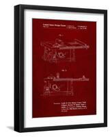 PP999-Burgundy Porter Cable Table Saw Patent Poster-Cole Borders-Framed Giclee Print