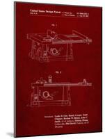 PP999-Burgundy Porter Cable Table Saw Patent Poster-Cole Borders-Mounted Giclee Print