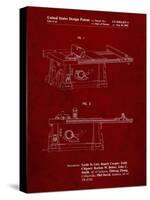 PP999-Burgundy Porter Cable Table Saw Patent Poster-Cole Borders-Stretched Canvas
