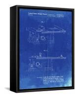 PP999-Faded Blueprint Porter Cable Table Saw Patent Poster-Cole Borders-Framed Stretched Canvas