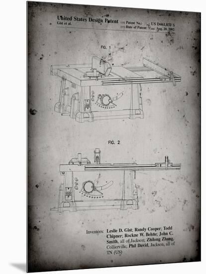 PP999-Faded Grey Porter Cable Table Saw Patent Poster-Cole Borders-Mounted Premium Giclee Print