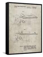 PP999-Sandstone Porter Cable Table Saw Patent Poster-Cole Borders-Framed Stretched Canvas