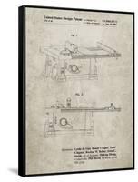 PP999-Sandstone Porter Cable Table Saw Patent Poster-Cole Borders-Framed Stretched Canvas