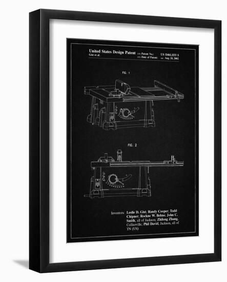 PP999-Vintage Black Porter Cable Table Saw Patent Poster-Cole Borders-Framed Giclee Print