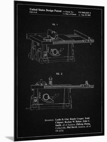 PP999-Vintage Black Porter Cable Table Saw Patent Poster-Cole Borders-Mounted Premium Giclee Print