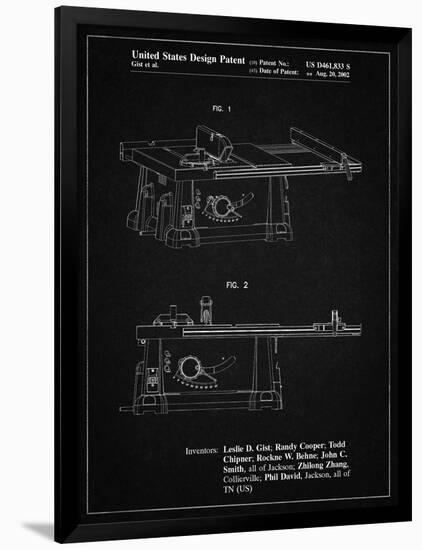 PP999-Vintage Black Porter Cable Table Saw Patent Poster-Cole Borders-Framed Premium Giclee Print