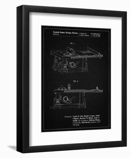 PP999-Vintage Black Porter Cable Table Saw Patent Poster-Cole Borders-Framed Premium Giclee Print