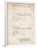 PP999-Vintage Parchment Porter Cable Table Saw Patent Poster-Cole Borders-Framed Premium Giclee Print