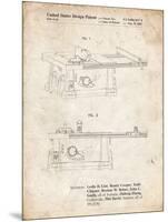 PP999-Vintage Parchment Porter Cable Table Saw Patent Poster-Cole Borders-Mounted Premium Giclee Print