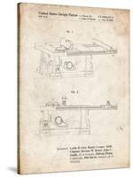 PP999-Vintage Parchment Porter Cable Table Saw Patent Poster-Cole Borders-Stretched Canvas