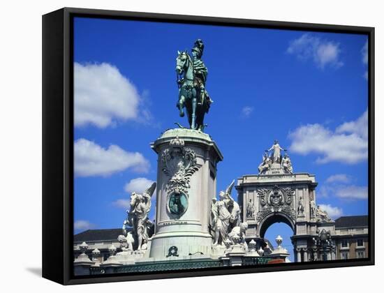 Praca Do Comercio, Lison, Portugal-Jeremy Lightfoot-Framed Stretched Canvas