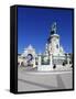 Praca Do Comercio with Equestrian Statue of Dom Jose and Arco Da Rua Augusta, Lisbon, Portugal-Stuart Black-Framed Stretched Canvas