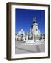 Praca Do Comercio with Equestrian Statue of Dom Jose and Arco Da Rua Augusta, Lisbon, Portugal-Stuart Black-Framed Photographic Print