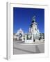 Praca Do Comercio with Equestrian Statue of Dom Jose and Arco Da Rua Augusta, Lisbon, Portugal-Stuart Black-Framed Photographic Print