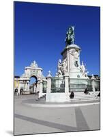 Praca Do Comercio with Equestrian Statue of Dom Jose and Arco Da Rua Augusta, Lisbon, Portugal-Stuart Black-Mounted Photographic Print