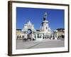 Praca Do Comercio with Equestrian Statue of Dom Jose and Arco Da Rua Augusta, Lisbon, Portugal-Stuart Black-Framed Photographic Print