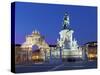 Praca Do Comercio with Equestrian Statue of Dom Jose and Arco Da Rua Augusta, Lisbon, Portugal-Stuart Black-Stretched Canvas