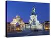 Praca Do Comercio with Equestrian Statue of Dom Jose and Arco Da Rua Augusta, Lisbon, Portugal-Stuart Black-Stretched Canvas