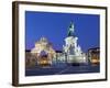 Praca Do Comercio with Equestrian Statue of Dom Jose and Arco Da Rua Augusta, Lisbon, Portugal-Stuart Black-Framed Photographic Print