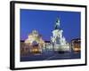 Praca Do Comercio with Equestrian Statue of Dom Jose and Arco Da Rua Augusta, Lisbon, Portugal-Stuart Black-Framed Photographic Print