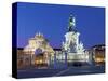 Praca Do Comercio with Equestrian Statue of Dom Jose and Arco Da Rua Augusta, Lisbon, Portugal-Stuart Black-Stretched Canvas