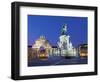 Praca Do Comercio with Equestrian Statue of Dom Jose and Arco Da Rua Augusta, Lisbon, Portugal-Stuart Black-Framed Photographic Print