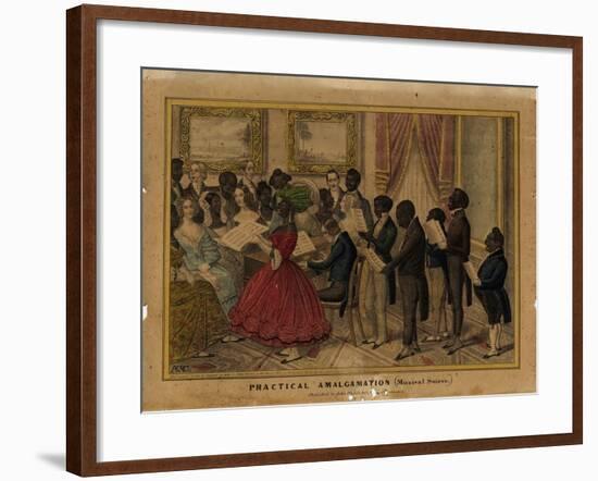 Practical Amalgamation (Musical Soiree), Published by John Childs, New York, C.1839-null-Framed Giclee Print