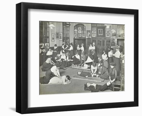 Practical First Aid Class for Women, Blackheath Road Evening Institute, 1914-null-Framed Photographic Print