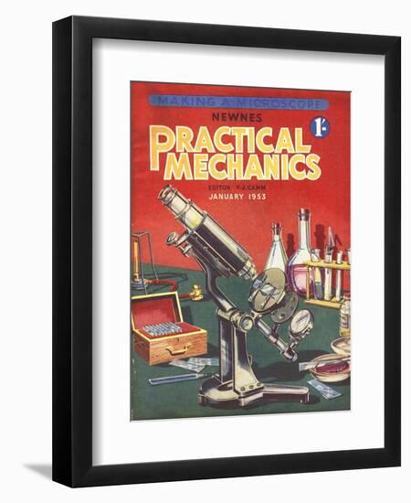 Practical Mechanics, Microscopes, Chemistry Sets Magazine, UK, 1953-null-Framed Giclee Print