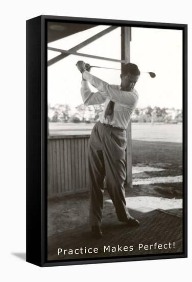 Practice Makes Perfect, Golfing-null-Framed Stretched Canvas
