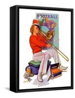 "Practicing the Trombone,"October 10, 1936-Revere F. Wistehoff-Framed Stretched Canvas