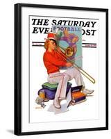 "Practicing the Trombone," Saturday Evening Post Cover, October 10, 1936-Revere F. Wistehoff-Framed Giclee Print