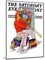 "Practicing the Trombone," Saturday Evening Post Cover, October 10, 1936-Revere F. Wistehoff-Mounted Giclee Print