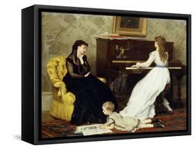 Practising-Gustave Leonard de Jonghe-Framed Stretched Canvas