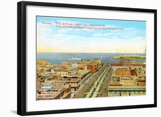 Prado and Morro Castle, Havana, Cuba-null-Framed Art Print