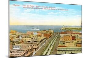 Prado and Morro Castle, Havana, Cuba-null-Mounted Art Print