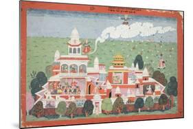 Pradyumna Enters the Palace of the Demon Sambar and Challenges him, page from the Bhagavata Purana-Nepalese School-Mounted Giclee Print