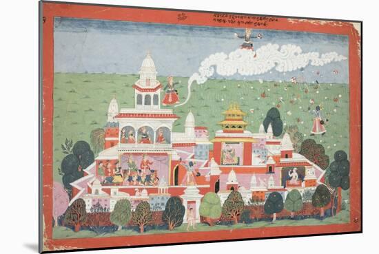 Pradyumna Enters the Palace of the Demon Sambar and Challenges him, page from the Bhagavata Purana-Nepalese School-Mounted Giclee Print
