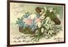 Präge Frohe Ostern, Ostereier Im Korb, Blumen-null-Framed Giclee Print