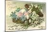 Präge Frohe Ostern, Ostereier Im Korb, Blumen-null-Mounted Giclee Print