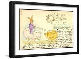 Präge Frohe Ostern, Osterhase, Küken, Ei Als Kutsche-null-Framed Giclee Print