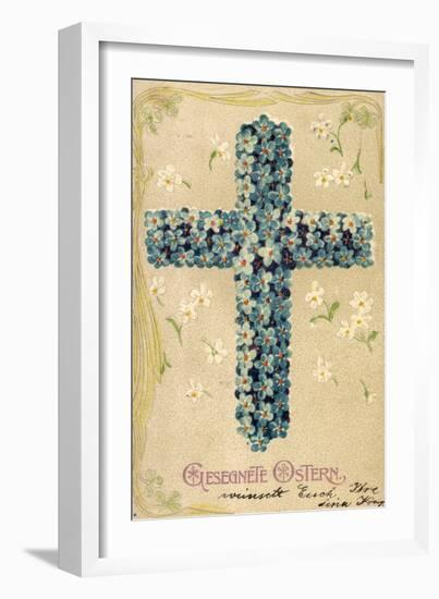 Präge Glückwunsch Ostern, Blüten in Kreuzform-null-Framed Premium Giclee Print