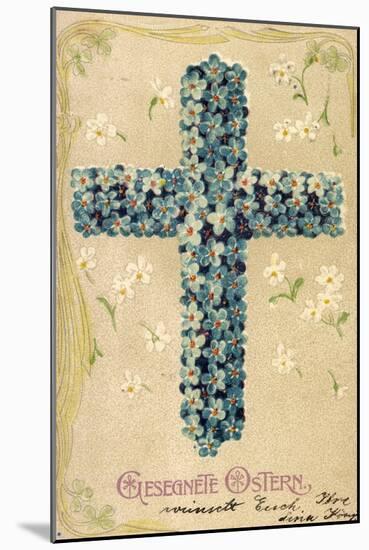 Präge Glückwunsch Ostern, Blüten in Kreuzform-null-Mounted Premium Giclee Print