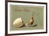 Präge Glückwunsch Ostern, Geschlüpftes Küken, Schale-null-Framed Giclee Print