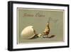 Präge Glückwunsch Ostern, Geschlüpftes Küken, Schale-null-Framed Giclee Print