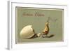 Präge Glückwunsch Ostern, Geschlüpftes Küken, Schale-null-Framed Giclee Print