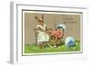 Präge Glückwunsch Ostern, Hase Schaukelt Küken-null-Framed Premium Giclee Print